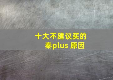 十大不建议买的秦plus 原因